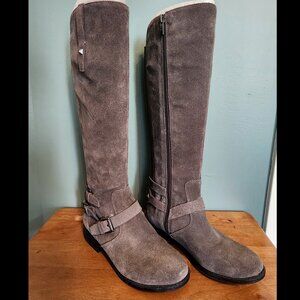 Marc Fisher Grey Tall Boots w/studs, Size 6M